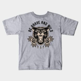 Traditional bear tattoo Kids T-Shirt